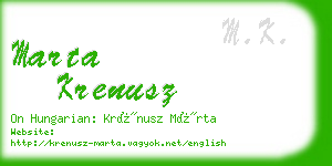 marta krenusz business card